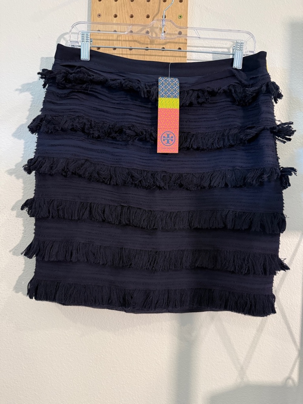 Tory Burch Dark Navy Fringe Tiered Mini Skirt